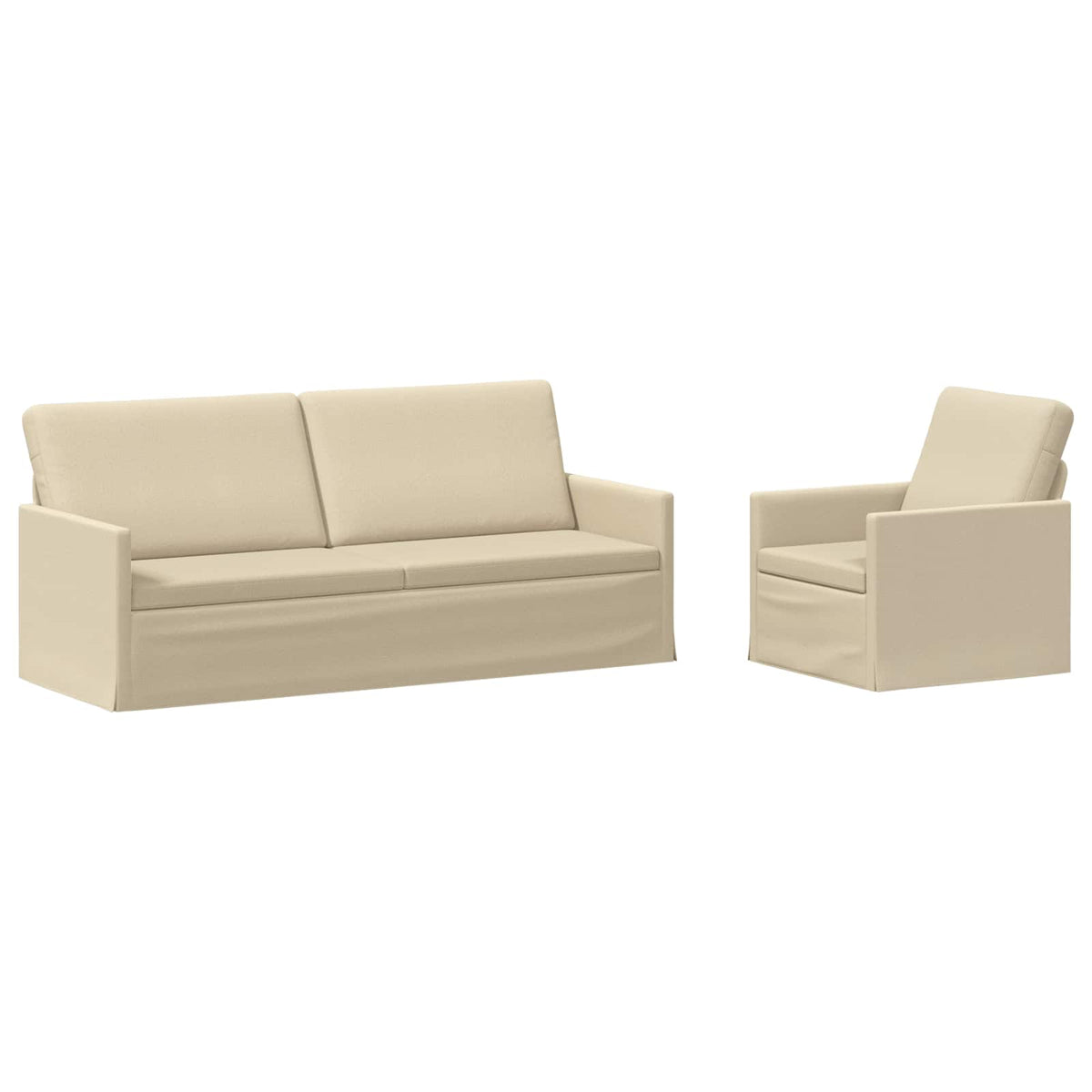 vidaXL Sofa Set 2 pcs Cream Fabric 2
