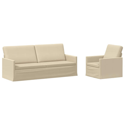 vidaXL Sofa Set 2 pcs Cream Fabric 2