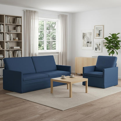 vidaXL Sofa Set 2 pcs Blue Fabric 1