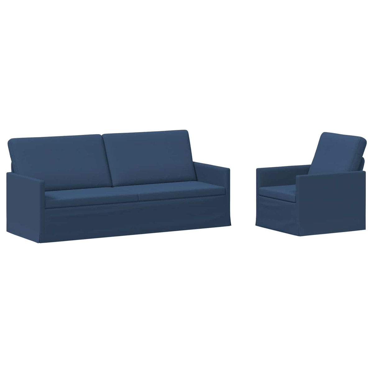 vidaXL Sofa Set 2 pcs Blue Fabric 2