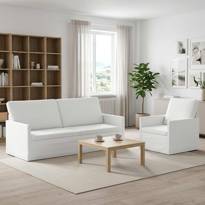 vidaXL Sofa Set 2 pcs White Fabric 1