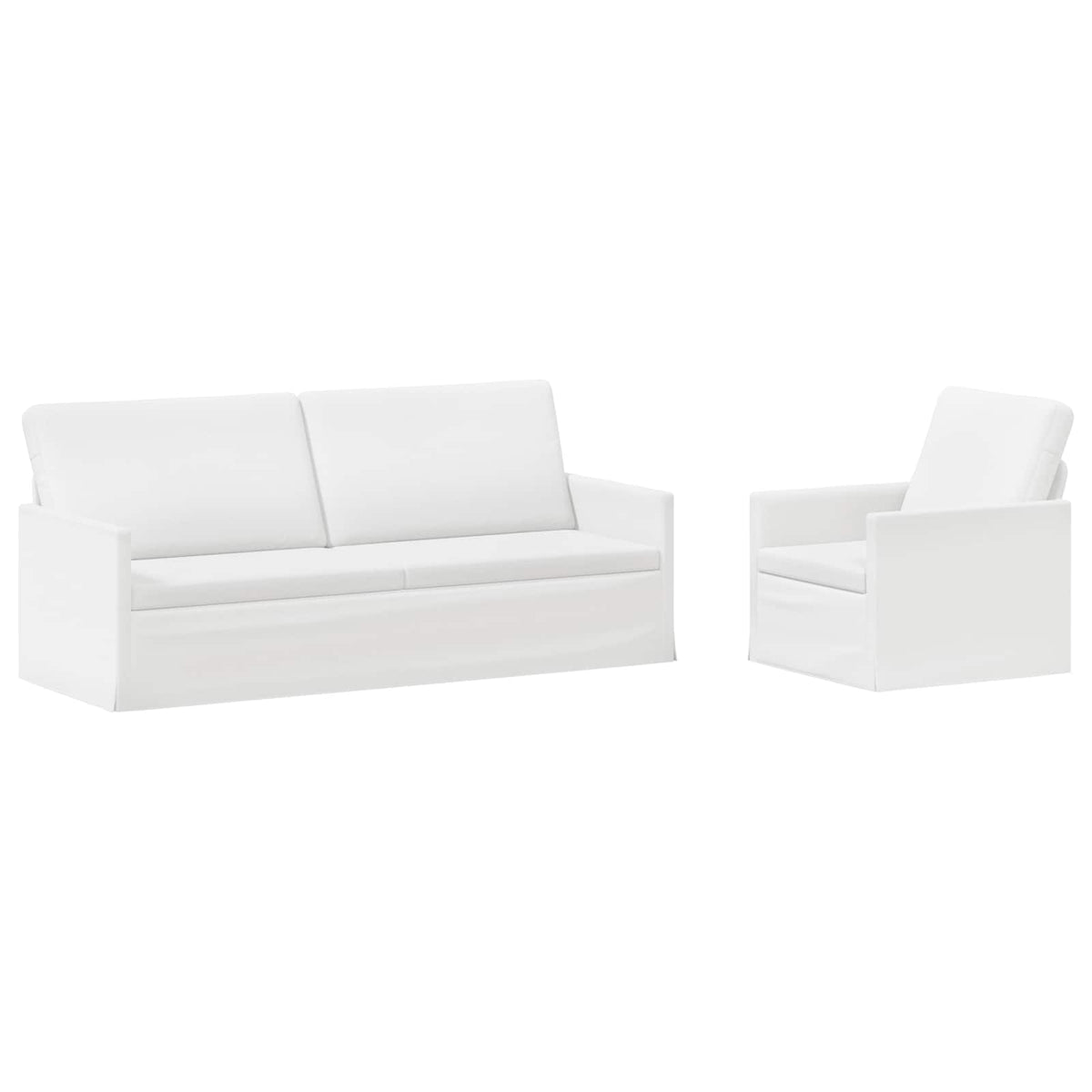 vidaXL Sofa Set 2 pcs White Fabric 2