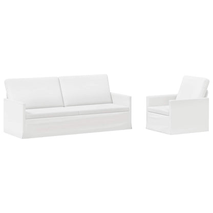 vidaXL Sofa Set 2 pcs White Fabric 2