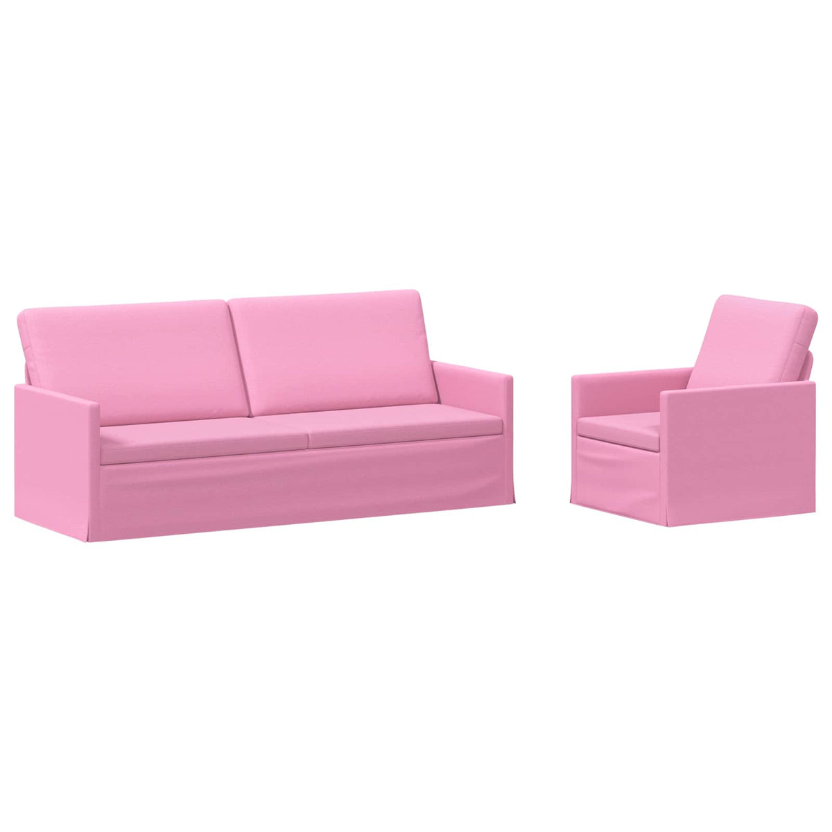 vidaXL Sofa Set 2 pcs Pink Fabric 2