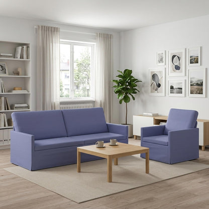 vidaXL Sofa Set 2 pcs Jeans Blue Fabric 1