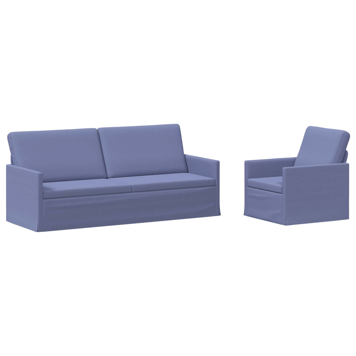 vidaXL Sofa Set 2 pcs Jeans Blue Fabric 2