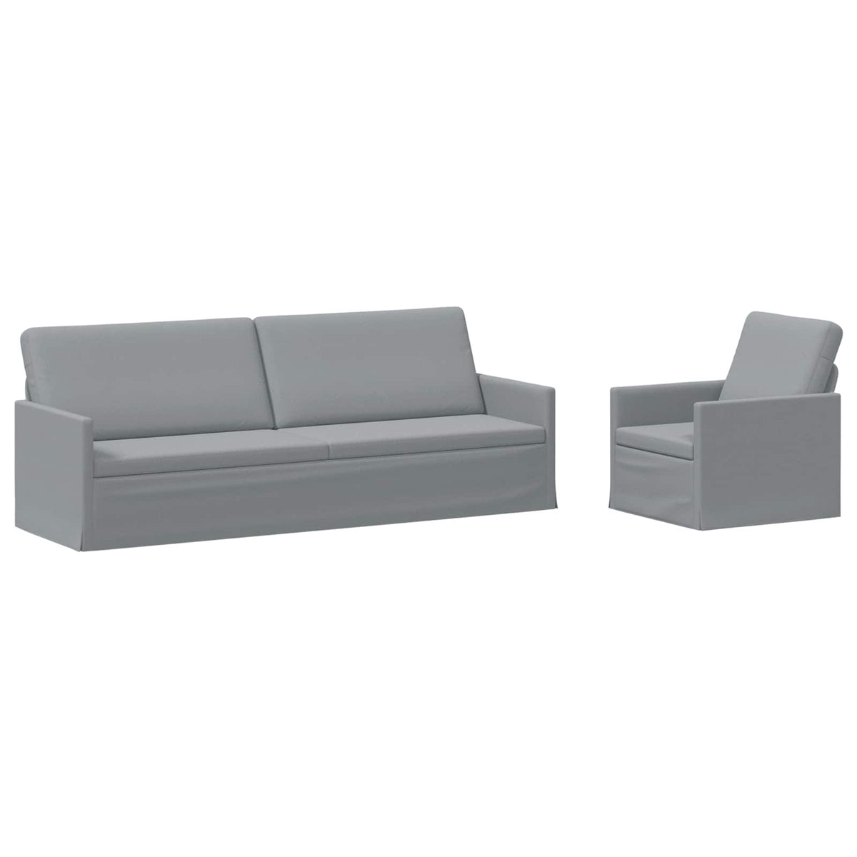vidaXL Sofa Set 2 pcs Light Grey Fabric 2