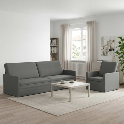 vidaXL Sofa Set 2 pcs Dark Grey Fabric 1