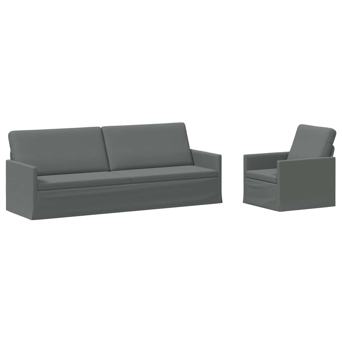 vidaXL Sofa Set 2 pcs Dark Grey Fabric 2