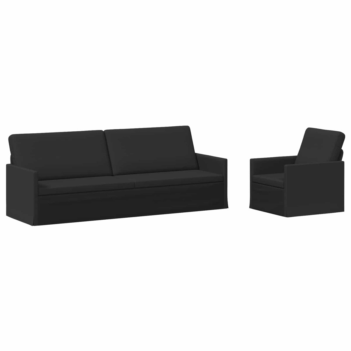 vidaXL Sofa Set 2 pcs Black Fabric 2