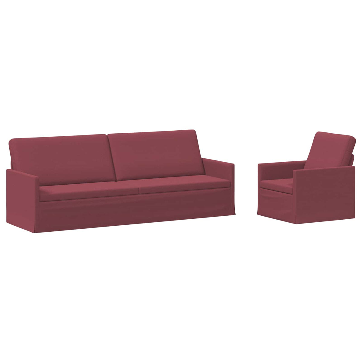 vidaXL Sofa Set 2 pcs Wine Red Fabric 2