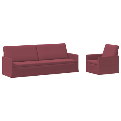 vidaXL Sofa Set 2 pcs Wine Red Fabric 2