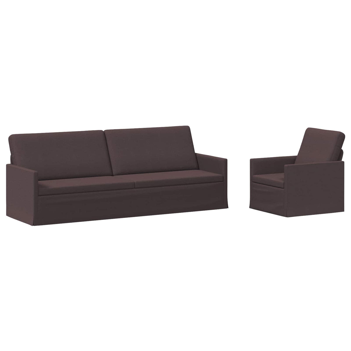 vidaXL Sofa Set 2 pcs Dark Brown Fabric 2