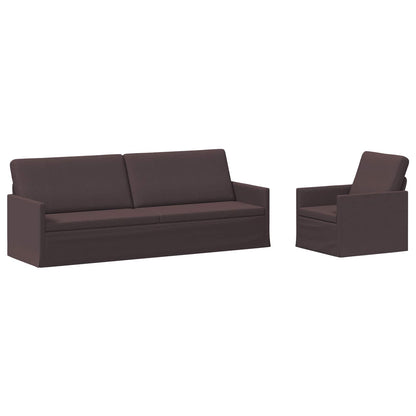 vidaXL Sofa Set 2 pcs Dark Brown Fabric 2