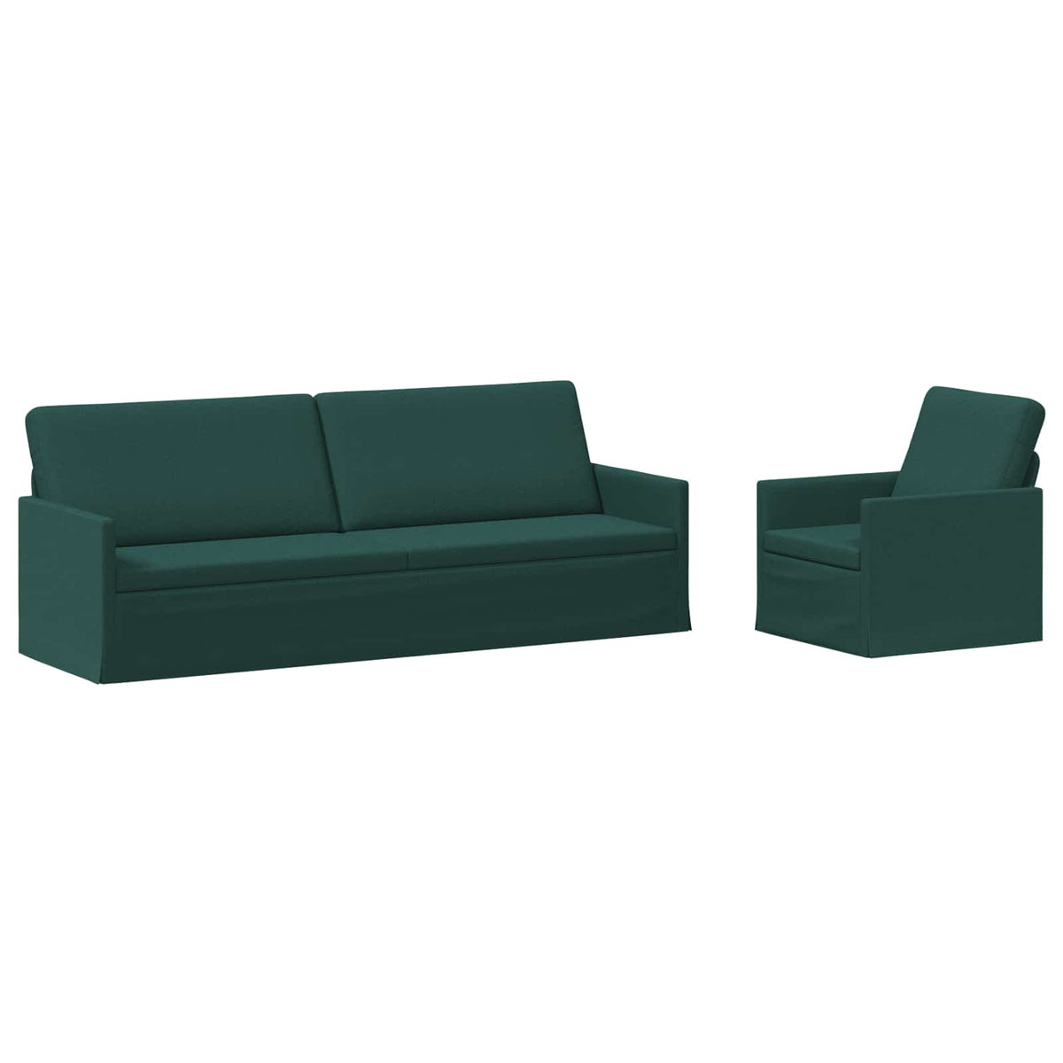 vidaXL Sofa Set 2 pcs Dark Green Fabric 2