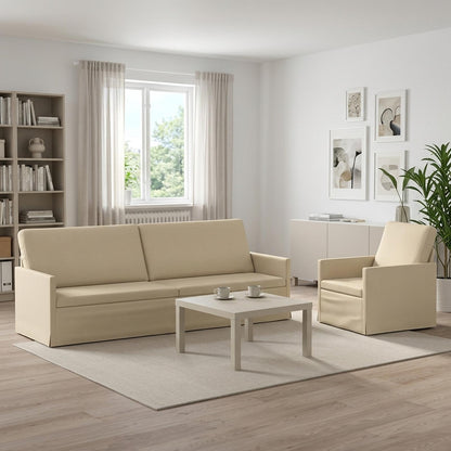 vidaXL Sofa Set 2 pcs Cream Fabric 1