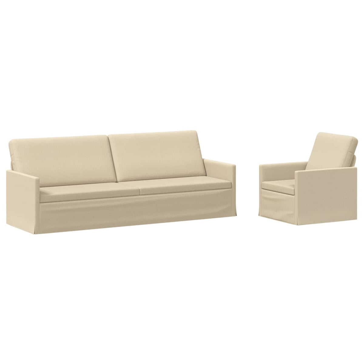 vidaXL Sofa Set 2 pcs Cream Fabric 2