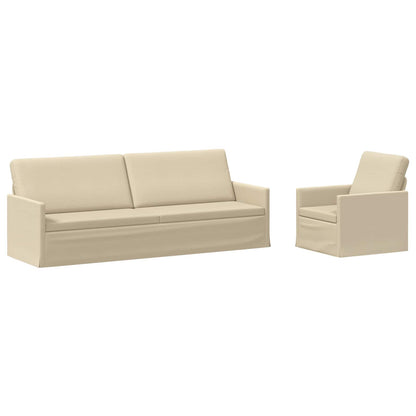 vidaXL Sofa Set 2 pcs Cream Fabric 2