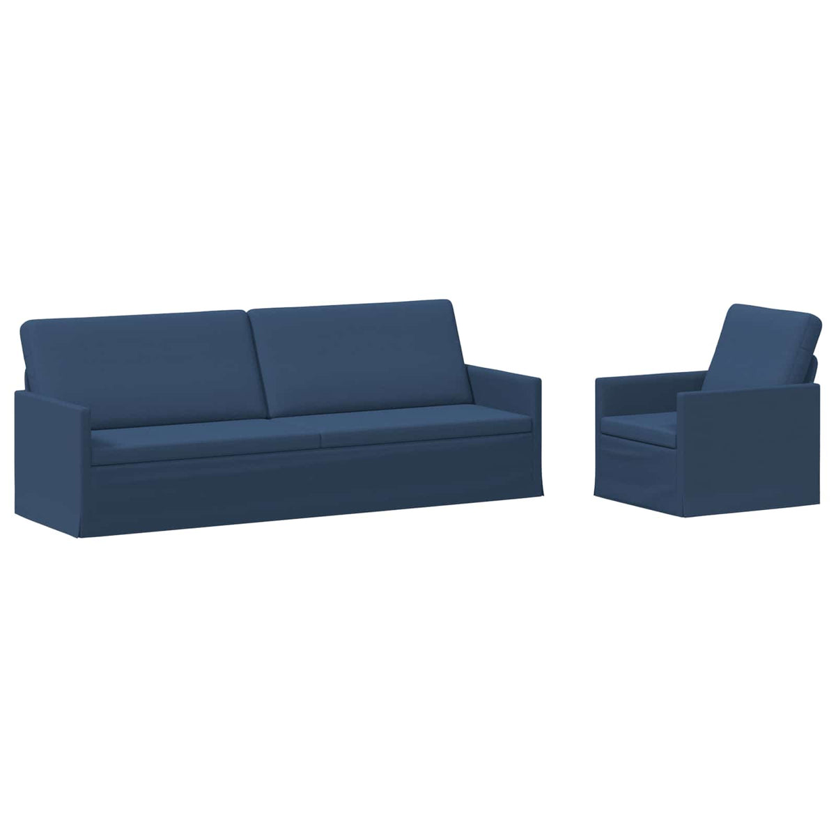 vidaXL Sofa Set 2 pcs Blue Fabric 2