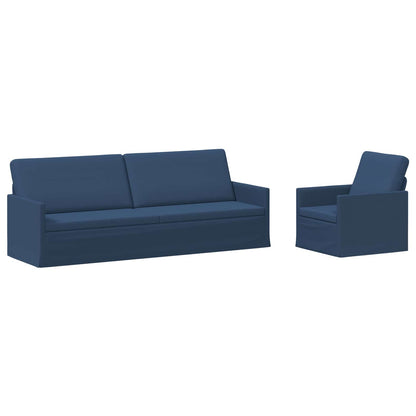 vidaXL Sofa Set 2 pcs Blue Fabric 2