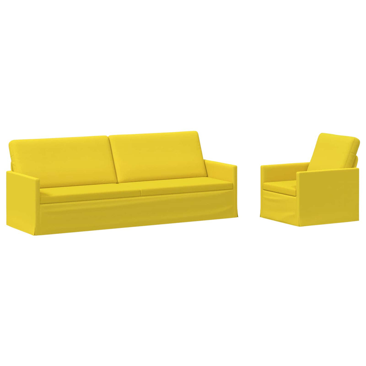vidaXL Sofa Set 2 pcs Light Yellow Fabric 2