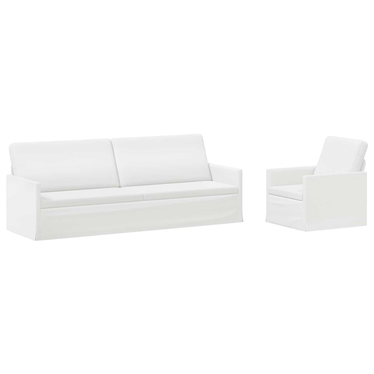 vidaXL Sofa Set 2 pcs White Fabric 2