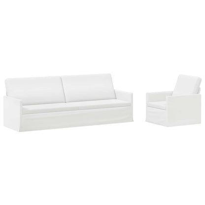 vidaXL Sofa Set 2 pcs White Fabric 2
