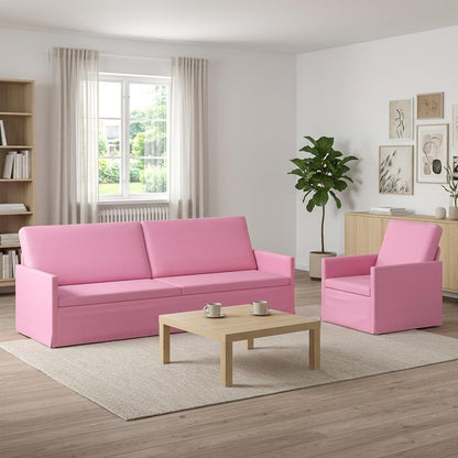 vidaXL Sofa Set 2 pcs Pink Fabric 1