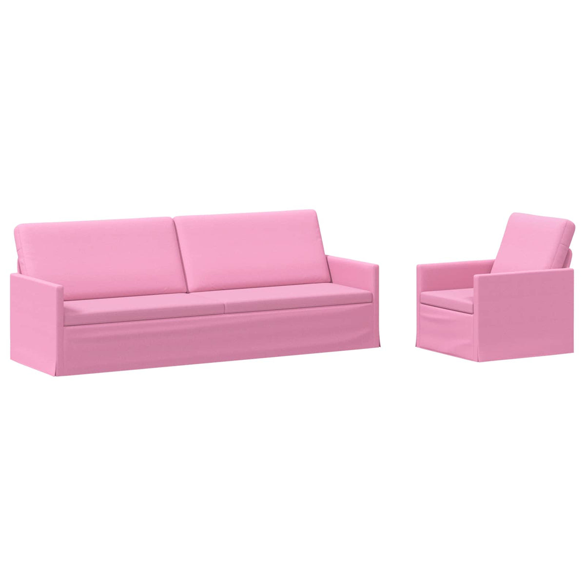 vidaXL Sofa Set 2 pcs Pink Fabric 2