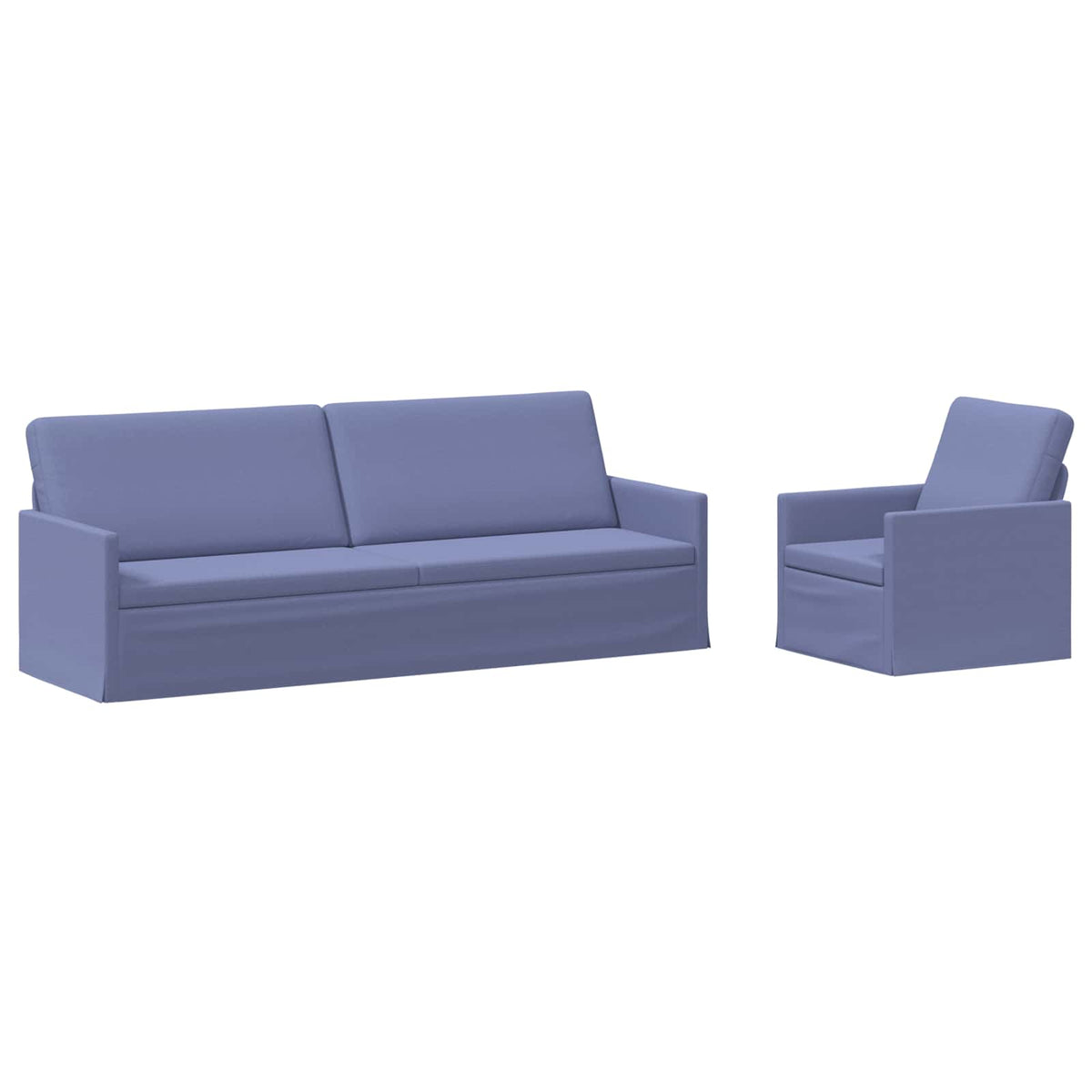 vidaXL Sofa Set 2 pcs Jeans Blue Fabric 2