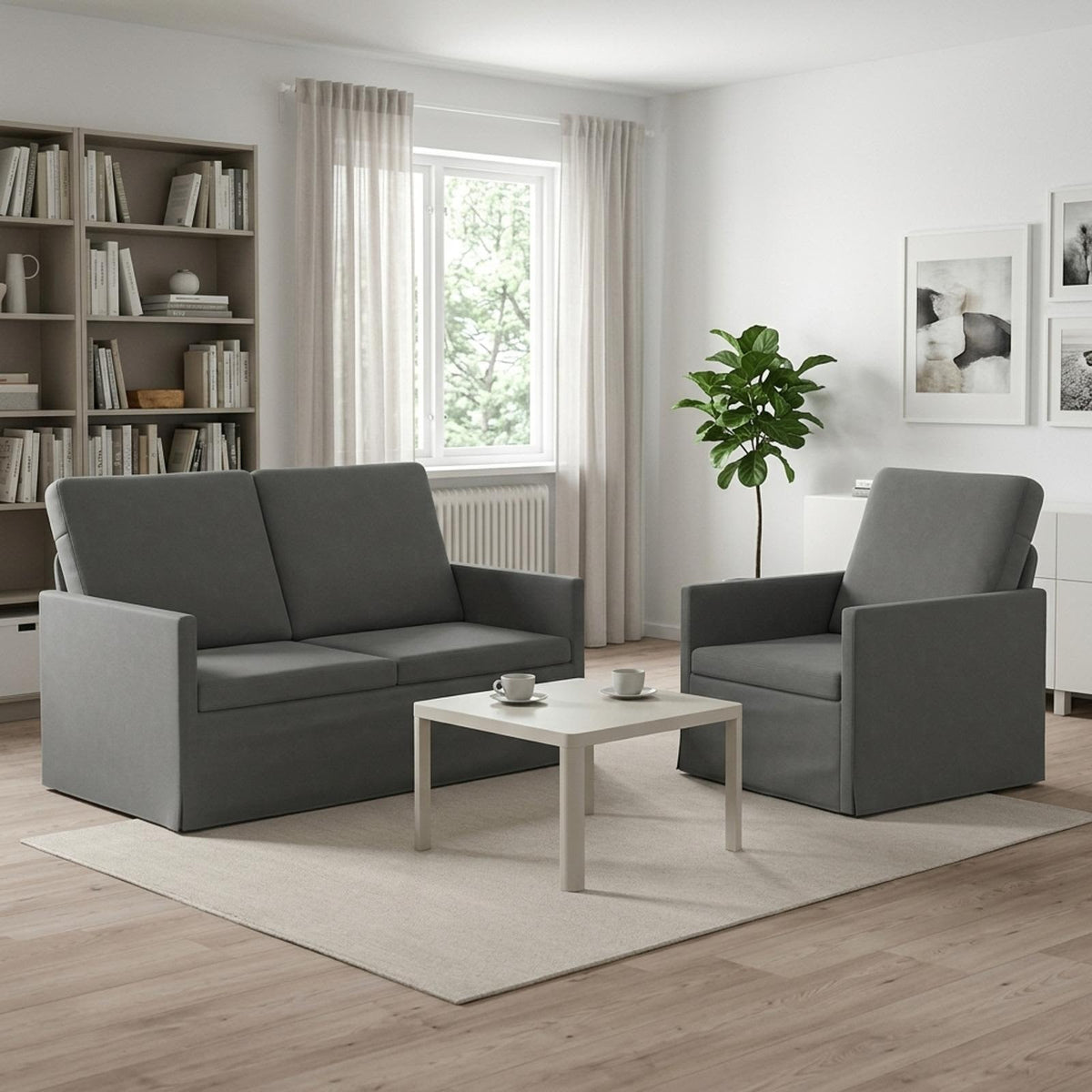 vidaXL Sofa Set 2 pcs Dark Grey Velvet 1
