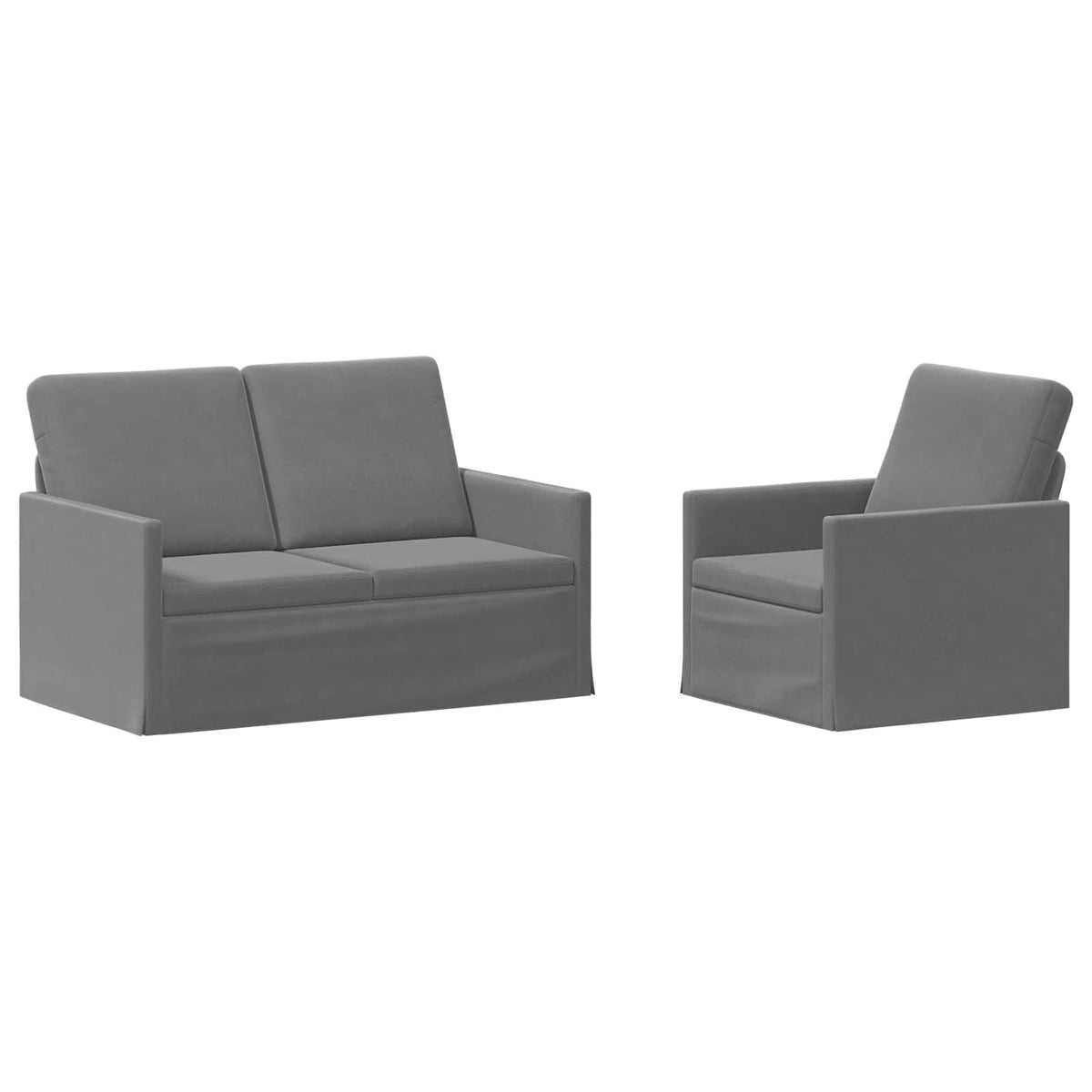 vidaXL Sofa Set 2 pcs Dark Grey Velvet 2