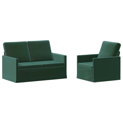 vidaXL Sofa Set 2 pcs Dark Green Velvet 2