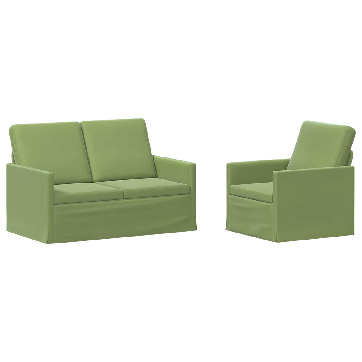 vidaXL Sofa Set 2 pcs Light Green Velvet 2