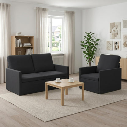 vidaXL Sofa Set 2 pcs Black Velvet 1
