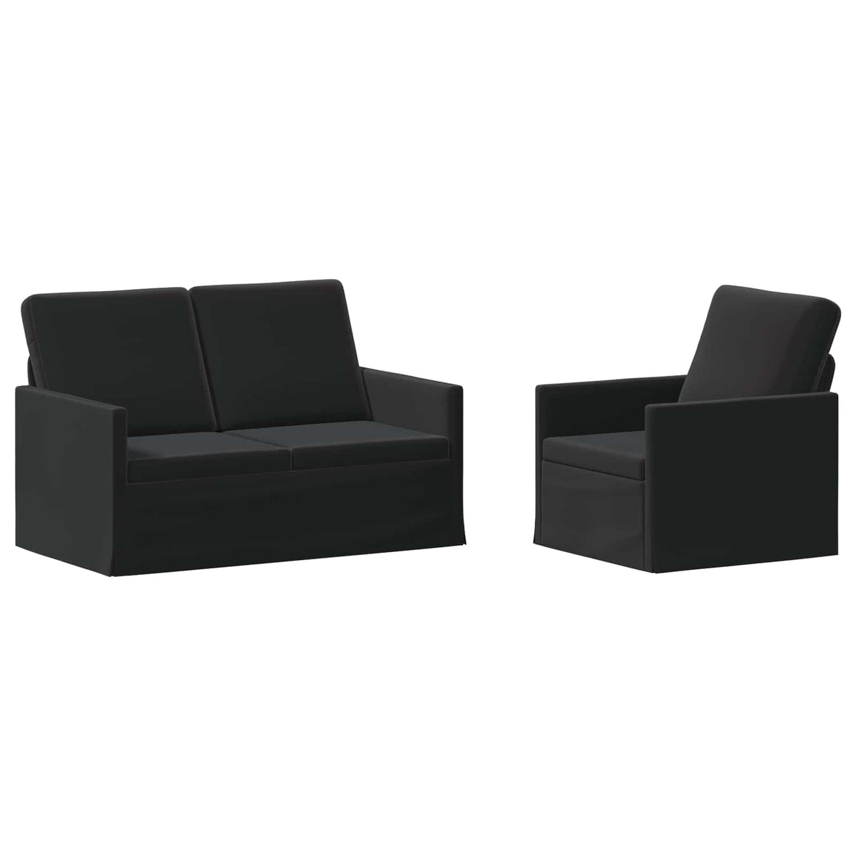 vidaXL Sofa Set 2 pcs Black Velvet 2