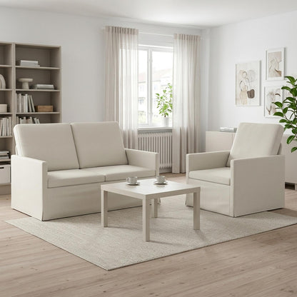 vidaXL Sofa Set 2 pcs Cream Velvet 1