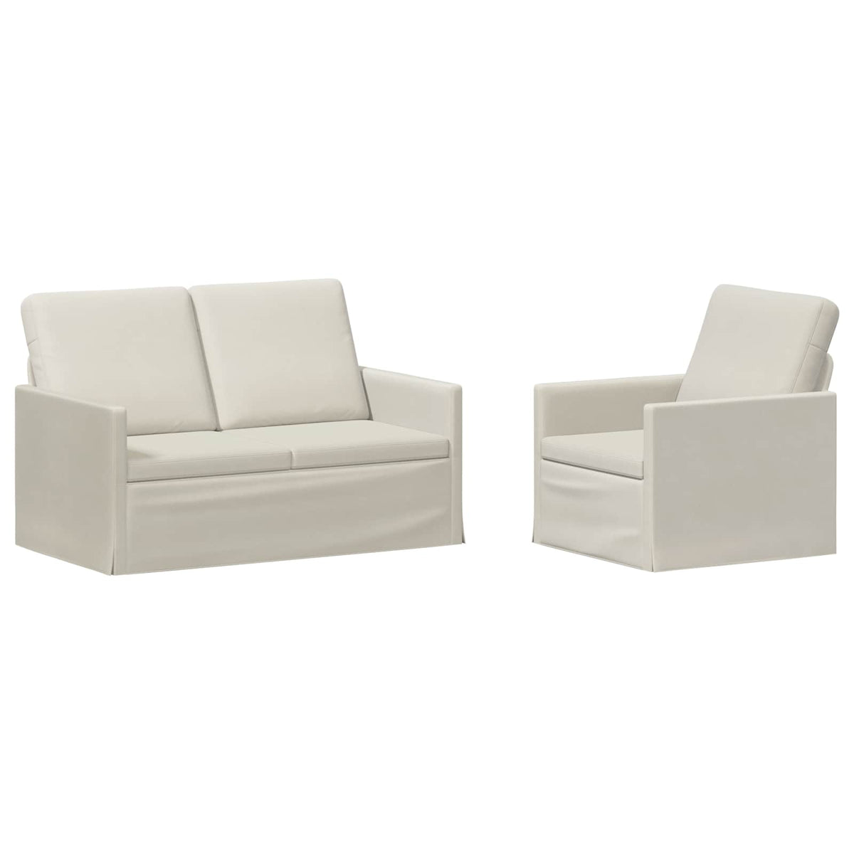 vidaXL Sofa Set 2 pcs Cream Velvet 2