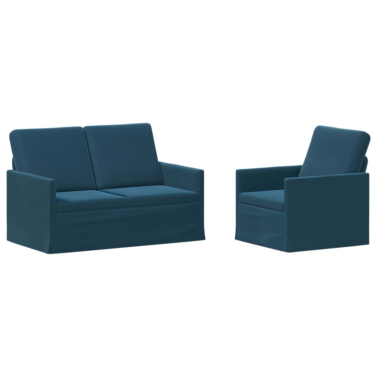 vidaXL Sofa Set 2 pcs Blue Velvet 2