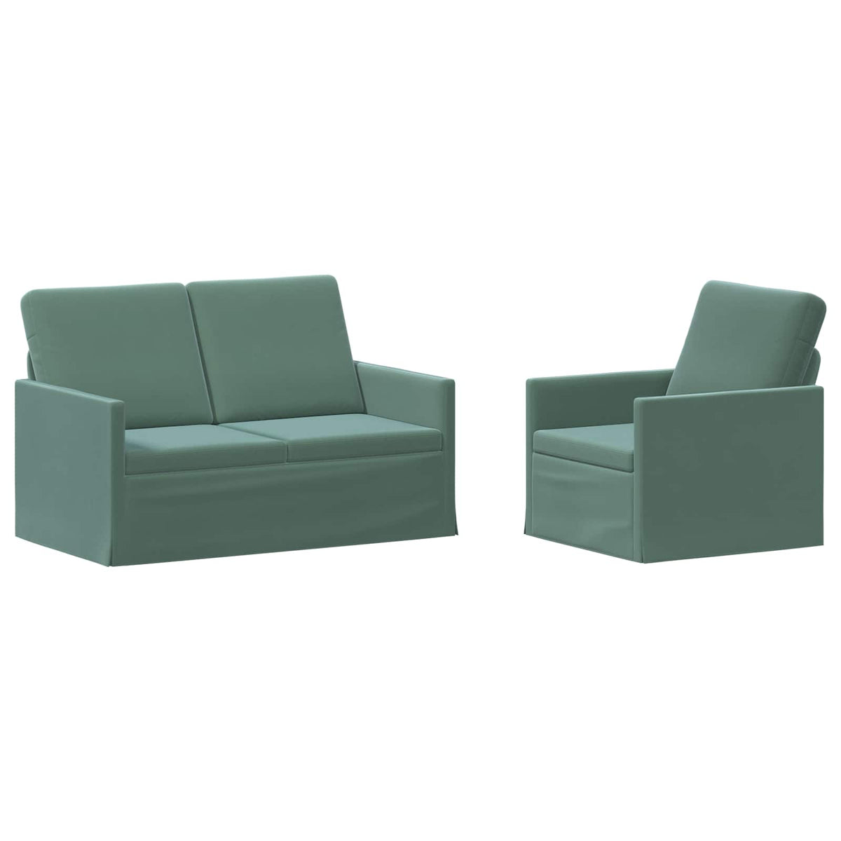 vidaXL Sofa Set 2 pcs Sea Green Velvet 2