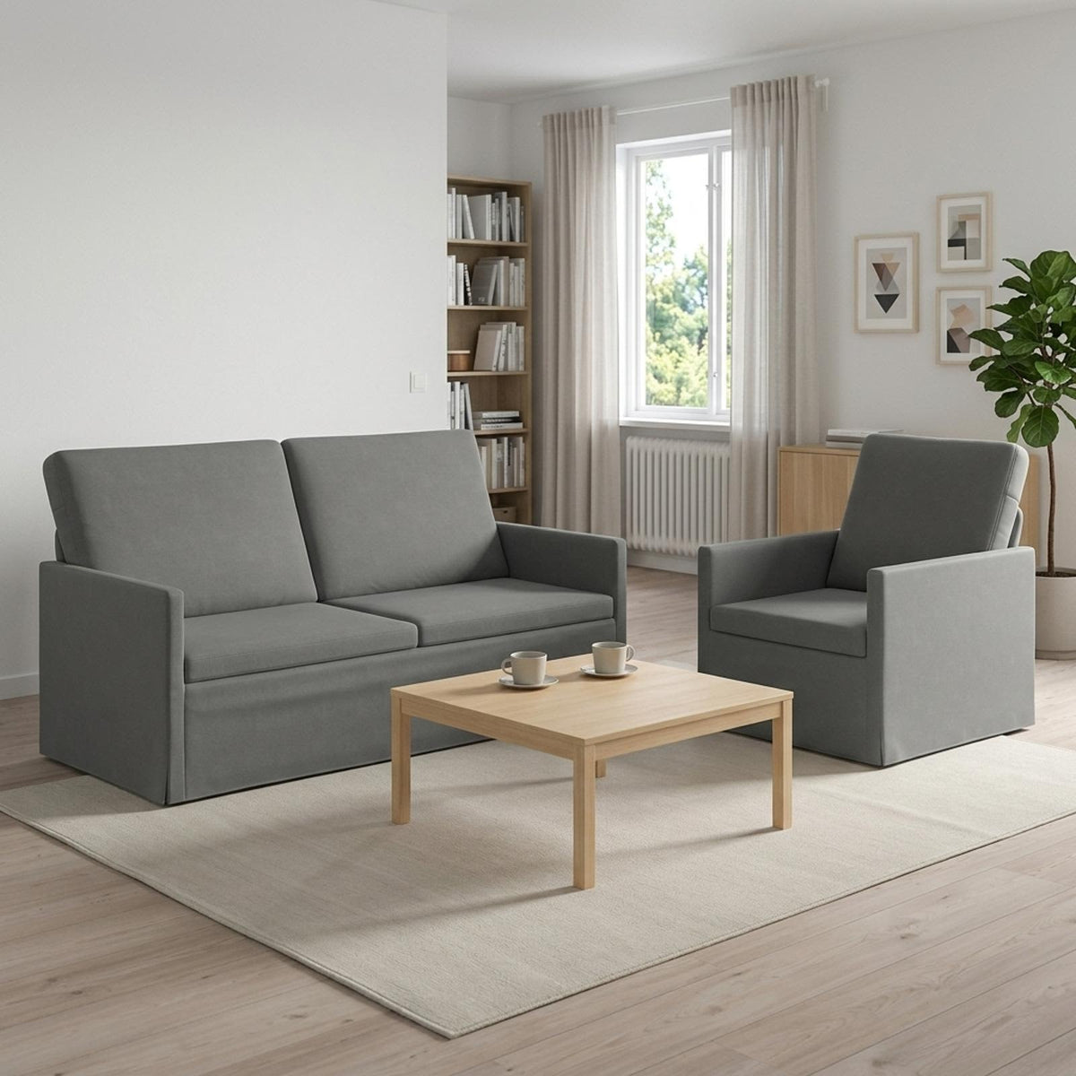 vidaXL Sofa Set 2 pcs Dark Grey Velvet 1