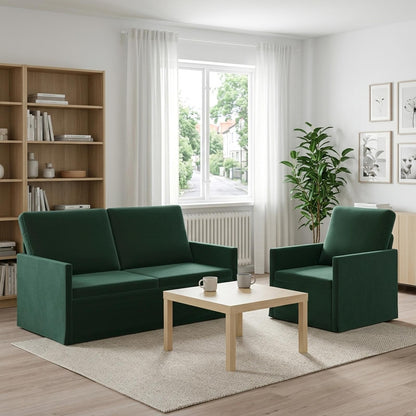 vidaXL Sofa Set 2 pcs Dark Green Velvet 1