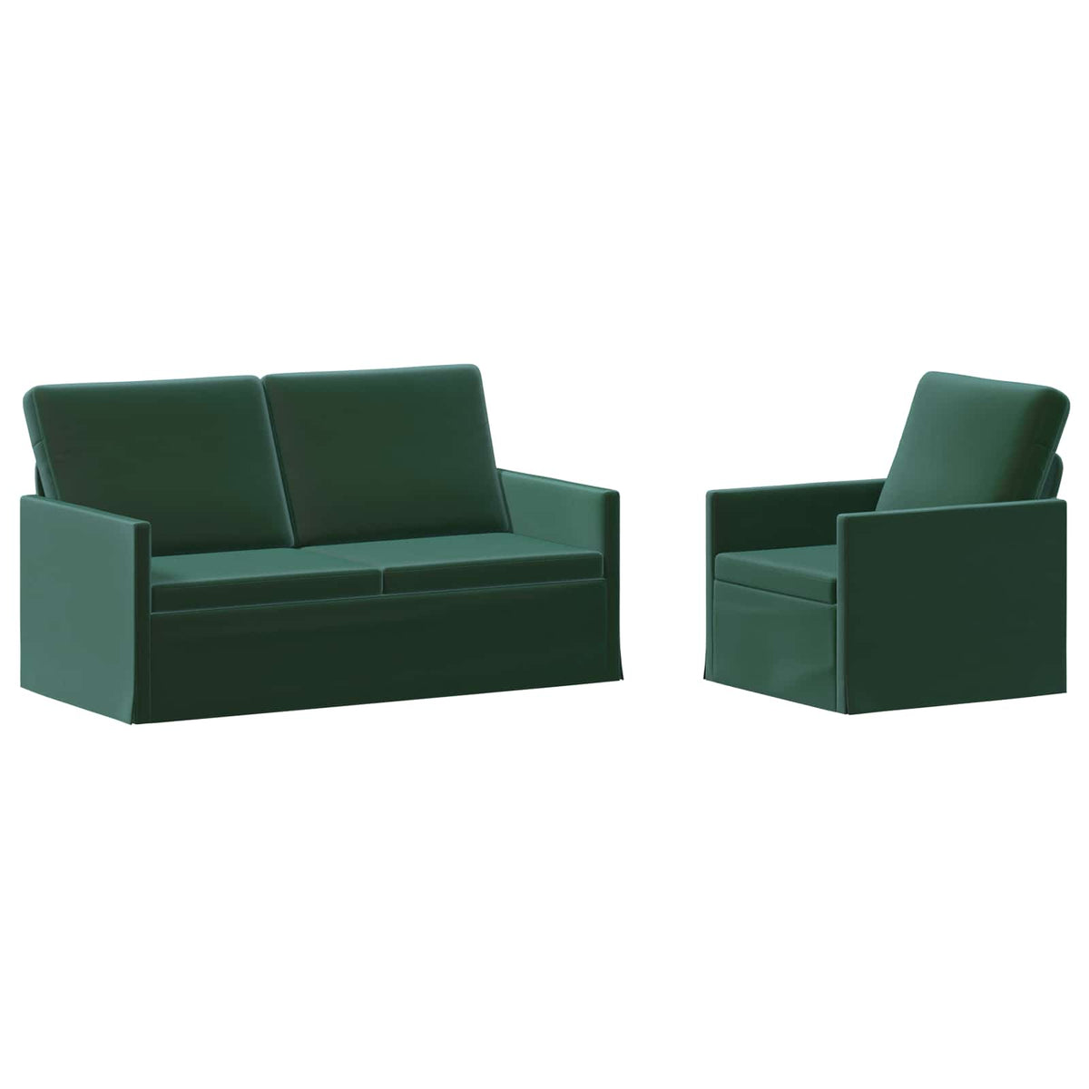 vidaXL Sofa Set 2 pcs Dark Green Velvet 2