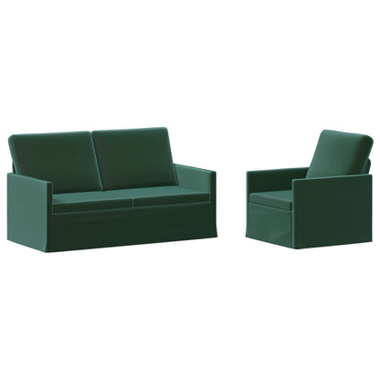 vidaXL Sofa Set 2 pcs Dark Green Velvet 2