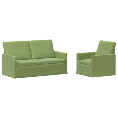 vidaXL Sofa Set 2 pcs Light Green Velvet 2