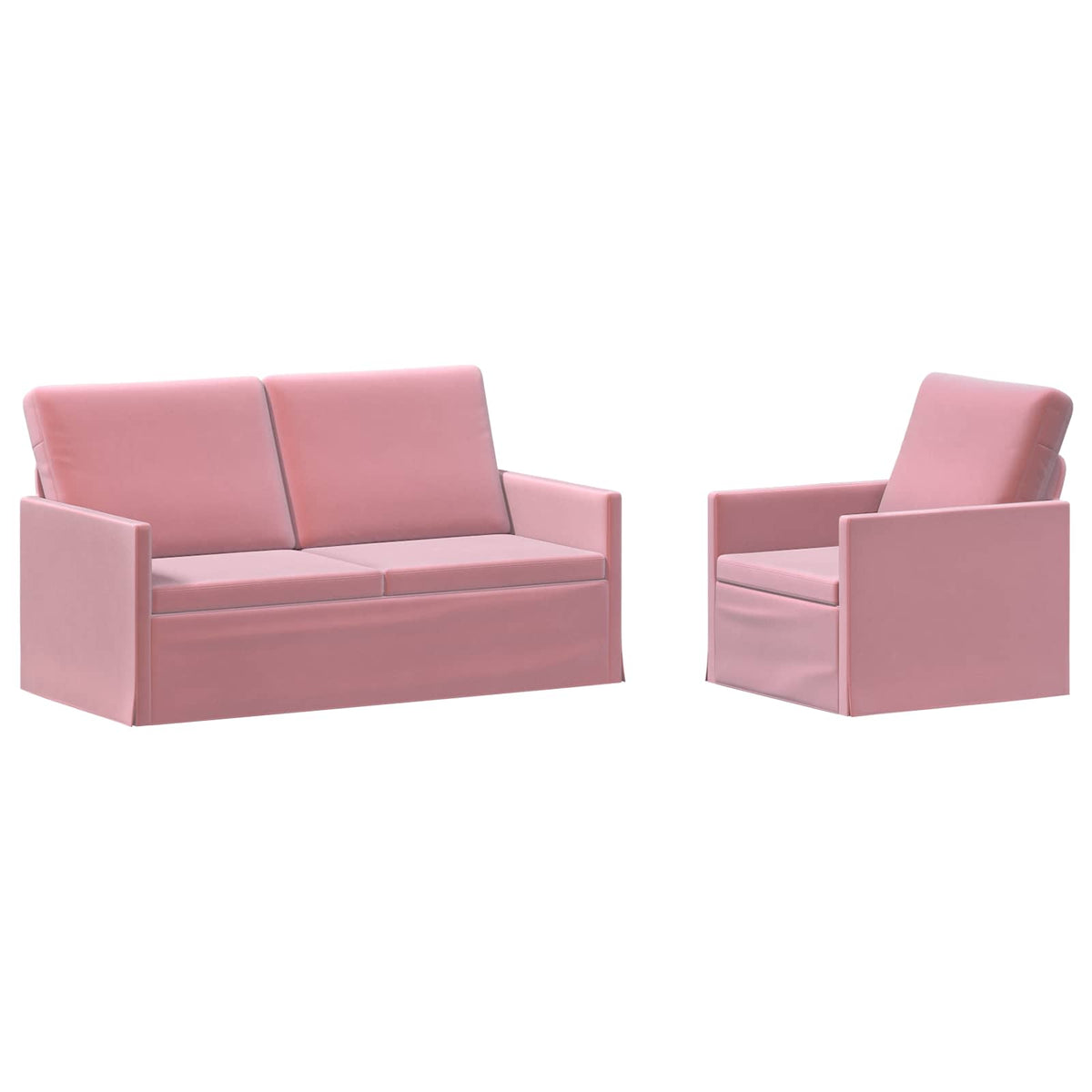 vidaXL Sofa Set 2 pcs Pink Velvet 2