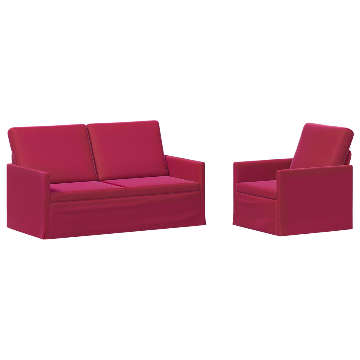 vidaXL Sofa Set 2 pcs Wine Red Velvet 2