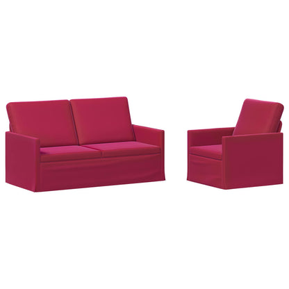 vidaXL Sofa Set 2 pcs Wine Red Velvet 2