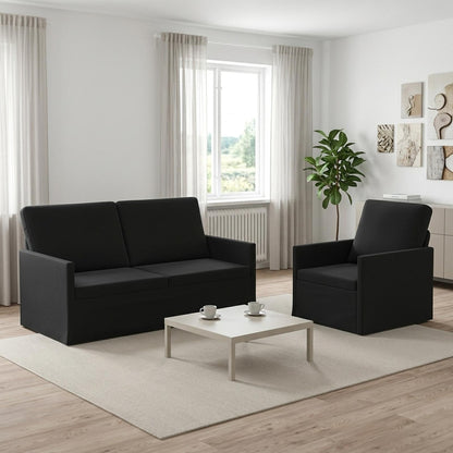 vidaXL Sofa Set 2 pcs Black Velvet 1