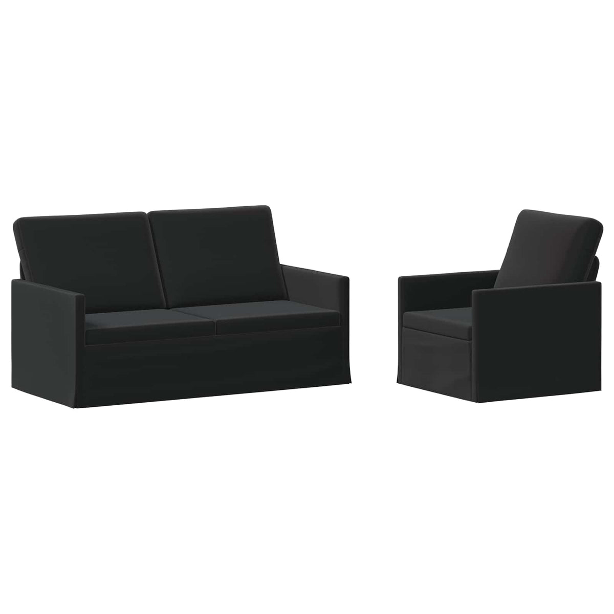 vidaXL Sofa Set 2 pcs Black Velvet 2